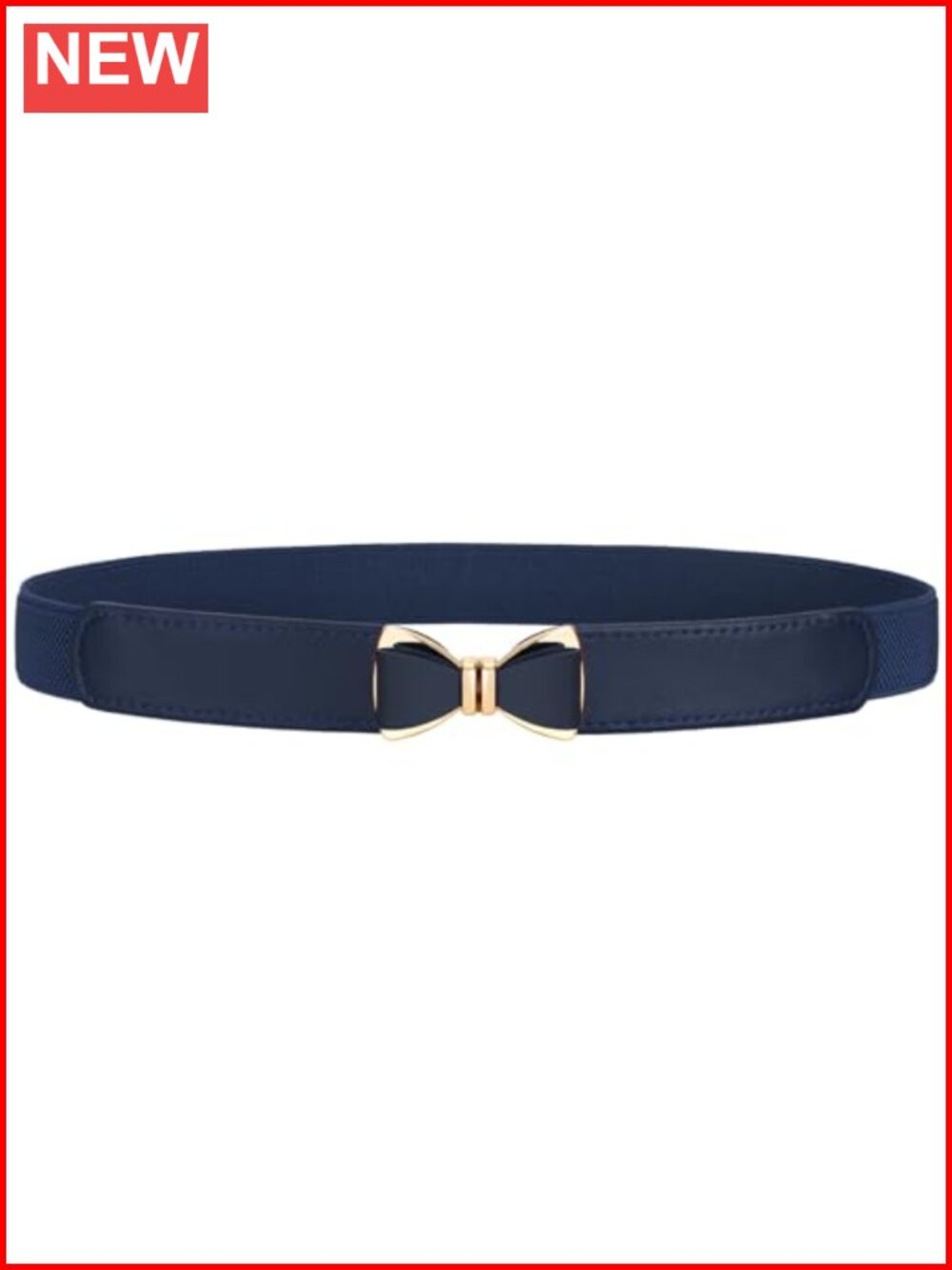 Skinny Elastic Stretchy Thin Bow Belt Faux Leather Hook Buckle Women Dresses